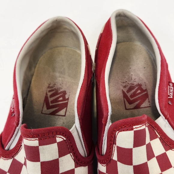 Vans Red and White Checkered Athletic Shoes - Picture 4 of 10